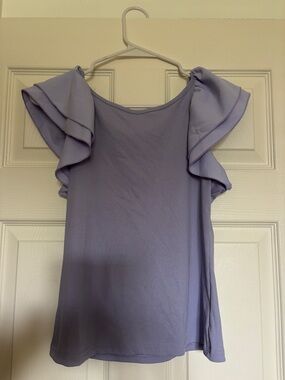 Lavender Ruffle Sleeve Top